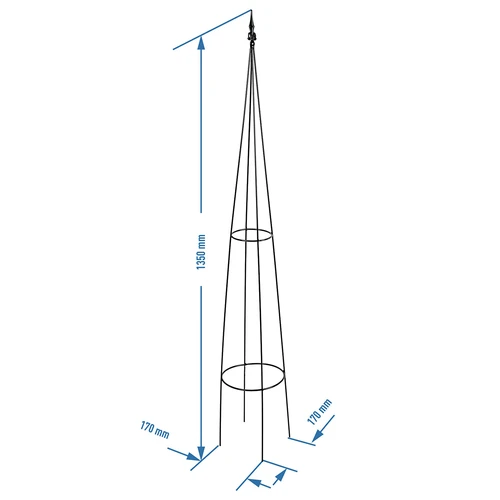 Металлическая пергола-пирамида, 135 см - 3 ['опора для вьющихся растений', ' для роз', ' для фасоли', ' для выращивания растений', ' для рододендронов']