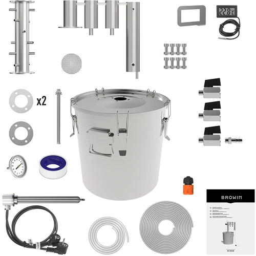 Модульный дистиллятор Ragnar 30 л - электрический - 3 ['дистиллятор Browin', ' модульные дистилляторы', ' рефлюкс холодные пальцы', ' дистиллятор с отстойниками', ' электрические дистилляторы', ' отстойники для дистиллятора', ' чистый дистиллят', ' набор для дистилляции']