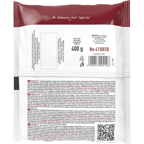 Пеклосоль Vit-C - 400 г - 2 ['пеклосоль', ' пекла', ' нитиритная соль', ' пекла для мяса', ' пеклосоль для мяса', ' консервация мяса', ' консервация мяса', ' консервация колбасных изделий', ' для посола', ' посолочный рассол', ' витамин С', ' аскорбат натрия']