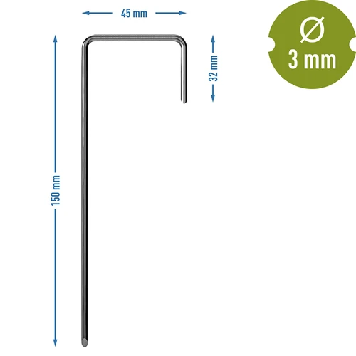 Шпильки для агротекстиля стальные типа L - 100 шт. - 7 ['для крепления агротекстиля', ' колышки для агротекстиля', ' анкеры для агротекстиля', ' L-образные шпильки', ' для сетки от кротов', ' шпилька для агротекстиля']