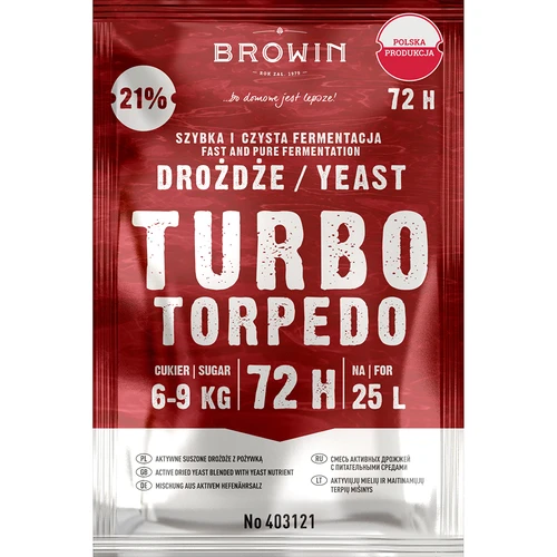 Спиртовые дрожжи Turbo Torpedo 72 ч 21% - 120 г  - 1 