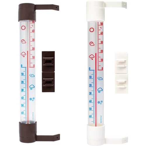 Термометр уличный, прозрачная шкала (-70°C до +50°C) 23см микс  - 1 ['оконный термометр', ' какая температура']