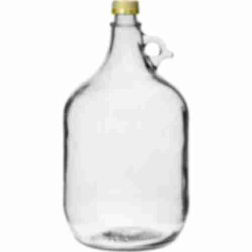 Бутыль Дама на 5 л с завинчивающейся крышкой без корзины (белое стекло, золотистая крышка)