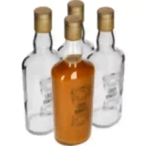 Бутылка 0,5 л с завинчивающейся крышкой, принт "Likier domowy" - 4 шт.