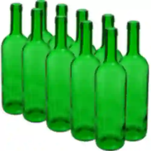 Бутылка для вина 0,75 л зеленая – упаковка 10 шт.