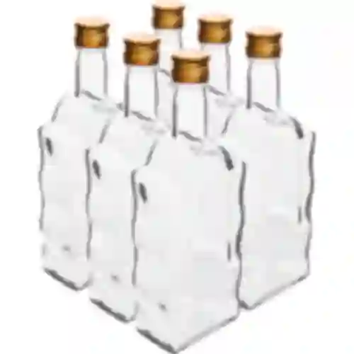Бутылка Klasztorna 500 мл с пробкой, белая, 6 шт