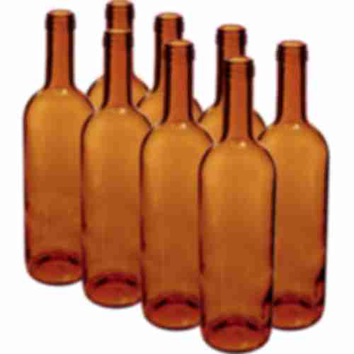 Коричневая бутылка для вина 0,75 л - в термоусадочной упаковке 8 шт.