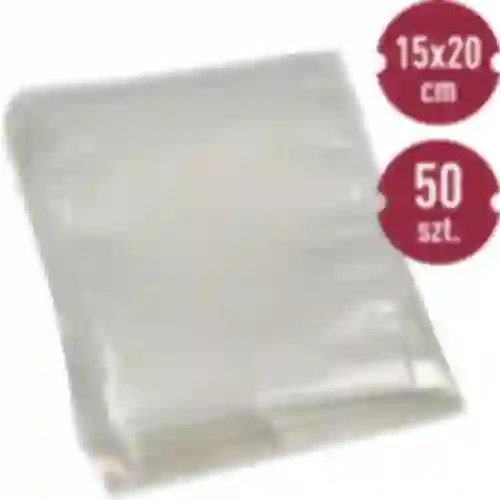 Накатанные пакеты для вакуумного упаковщика (вакууматора), 15 x 20 см, 50 шт.