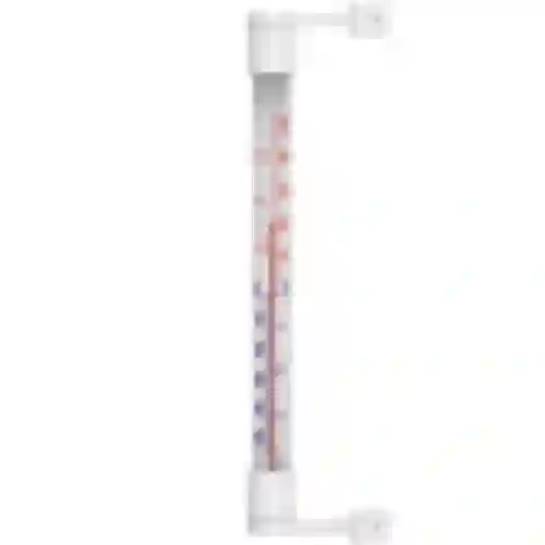 Термометр уличный трубчатый, приклеиваемый/привинчиваемый, белый (-50°C до +50°C) 22см микс