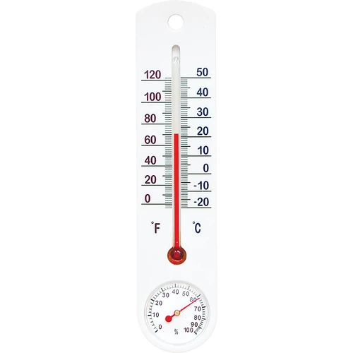 Универсальный белый термометр с гигрометром (-20°C до +50°C) 25см  - 1 ['внутренний термометр', ' комнатный термометр', ' термометр для помещений', ' домашний термометр', ' термометр', ' комнатный термометр', ' термометр с читабельной шкалой', ' термометр с гигрометром', ' пластиковый термометр', ' термометр с гигрометром']