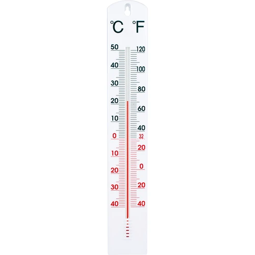 Универсальный термометр, белый (-40°C до +50°C) 40см  - 1 ['термометр', ' универсальный термометр', ' пластиковый термометр', ' термометр с читабельной шкалой', ' термометр с двойной шкалой', ' термометр для помещений с повышенной влажностью']